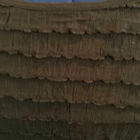 NWT Kate Hill Ruffle Black Scoop Stretch Tank Top - Picture 4 of 5